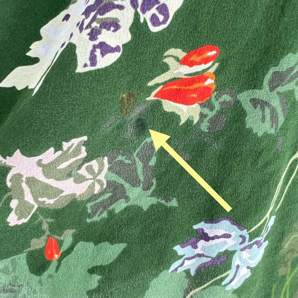 Zadig & Voltaire Theresa Green Floral Printed Silk Blouse Womens Size Small - Picture 5 of 16